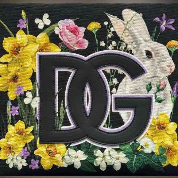 Dolce & Gabbana Year of The Rabbit Black Floral Embroidered Tote - Picture 9 of 9